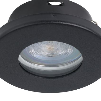 Eglo - SET 3xLED Lámpara empotrable de baño 1xGU10/4W/230V IP44 negro