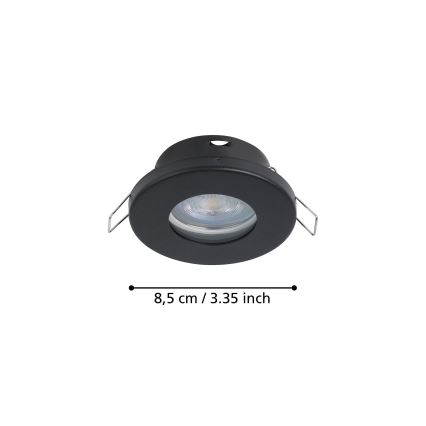 Eglo - SET 3xLED Lámpara empotrable de baño 1xGU10/4W/230V IP44 negro