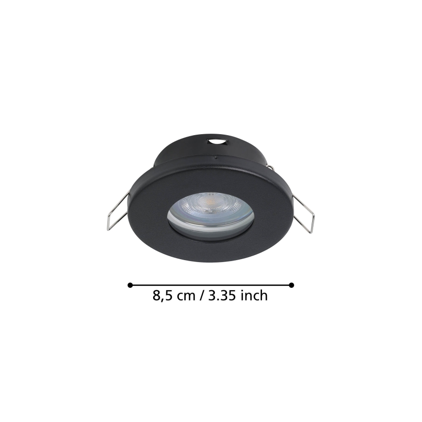Eglo - SET 3xLED Lámpara empotrable de baño 1xGU10/4W/230V IP44 negro