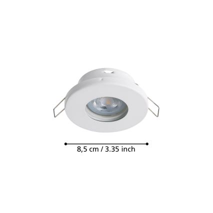 Eglo - SET 3xLED Lámpara empotrable de baño 1xGU10/4W/230V IP44 blanco