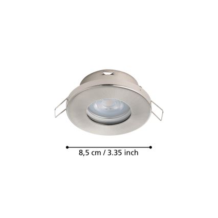 Eglo - SET 3xLED Lámpara empotrable de baño 1xGU10/4W/230V IP44 cromo mate