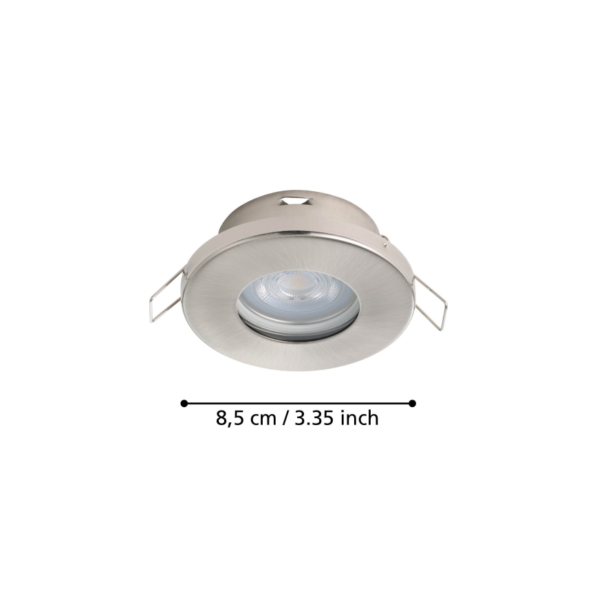 Eglo - SET 3xLED Lámpara empotrable de baño 1xGU10/4W/230V IP44 cromo mate