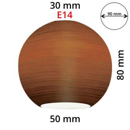 EGLO 90251 - Vidrio de repuesto para lámpara de araña, lámpara de mesa, lámpara de techo y foco MY CHOICE E14 d. 9 cm marrón borrado