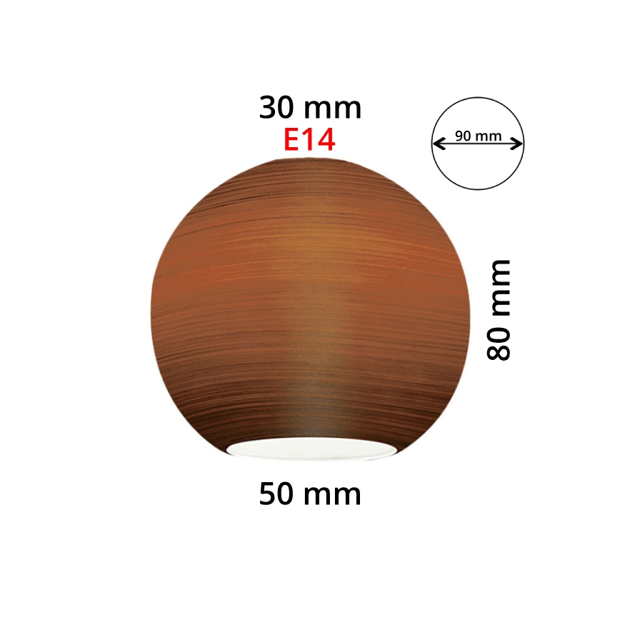 EGLO 90251 - Vidrio de repuesto para lámpara de araña, lámpara de mesa, lámpara de techo y foco MY CHOICE E14 d. 9 cm marrón borrado