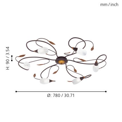 Eglo - Lámpara de techo 6xG9/40W