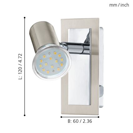 EGLO - Foco de pared 1xGU10//3W/230V