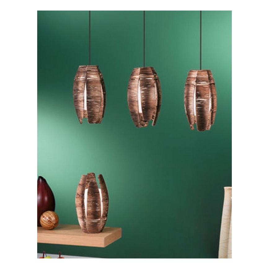 EGLO 91014 - Lámpara de mesa MONGU 1xE27/60W marrón