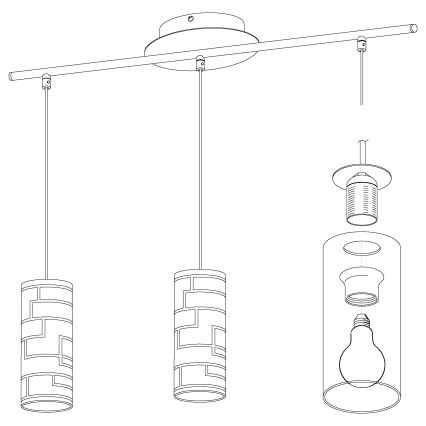 Eglo - Lámpara de araña en cadena 3xE27/60W/230V