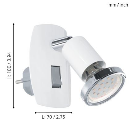 Eglo - Portalámpara LED 1xGU10-LED/3W/230V