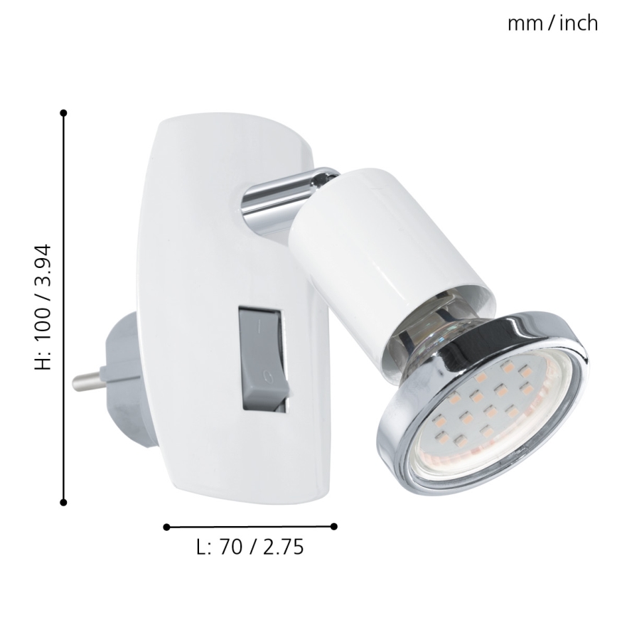 Eglo - Portalámpara LED 1xGU10-LED/3W/230V