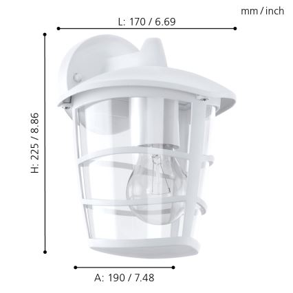 Eglo - Aplique LED exterior 1xE27/8,5W/230V IP44