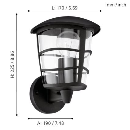 Eglo - Aplique LED exterior 1xE27/8,5W/230V IP44