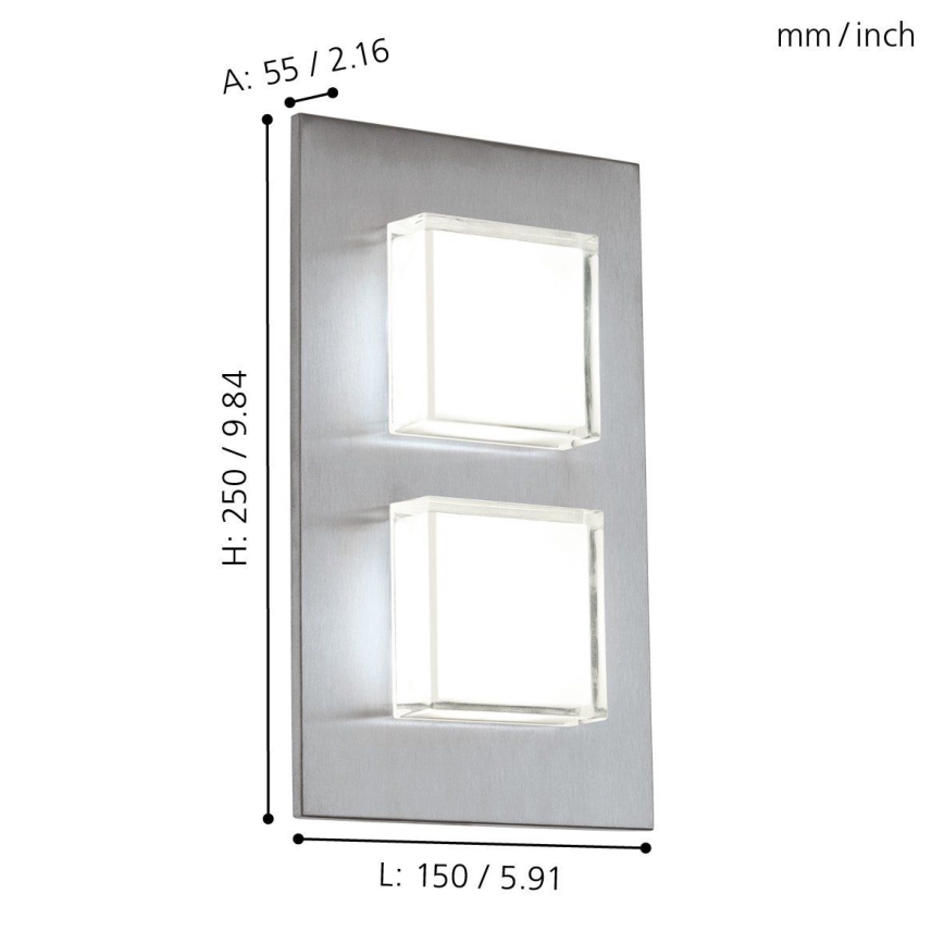 Eglo 93365 - Aplique LED exterior PIAS 2xLED/2,5W/230V IP44