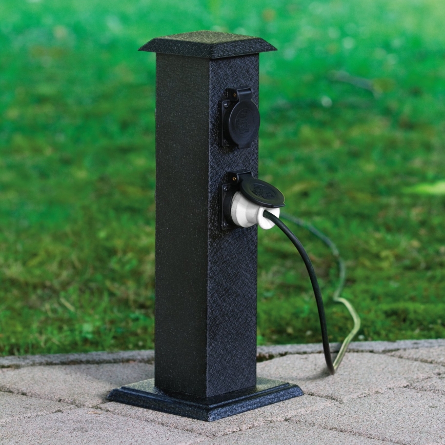 EGLO 93426 - Columna de exterior para jardín con enchufes SCHUKO IP44