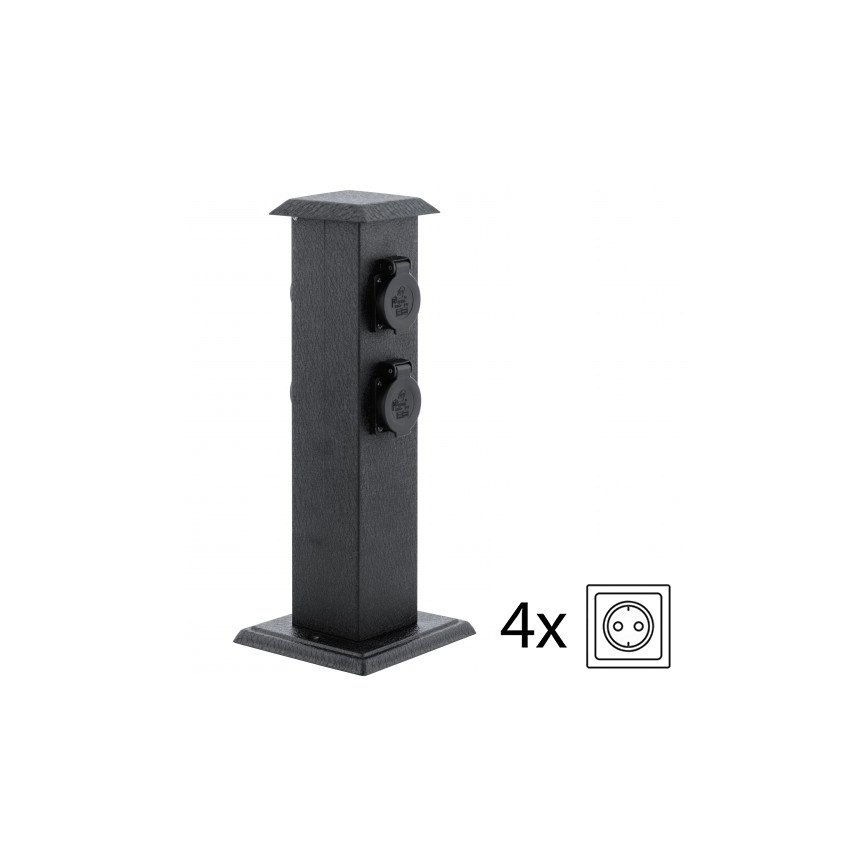 EGLO 93426 - Columna de exterior para jardín con enchufes SCHUKO IP44