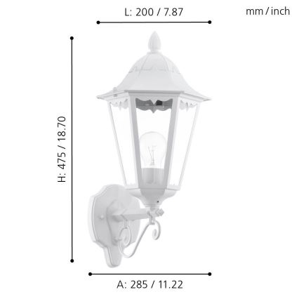 Eglo - Aplique exterior 1xE27/60W/230V IP44