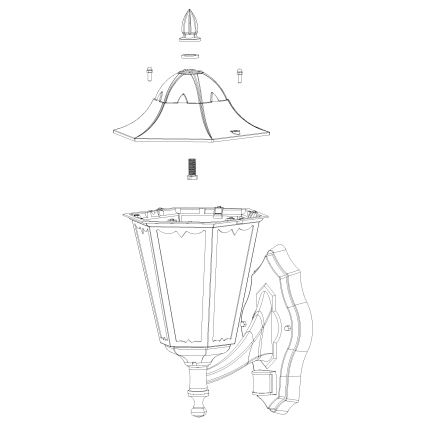 Eglo - Aplique exterior con sensor 1xE27/60W/230V IP44