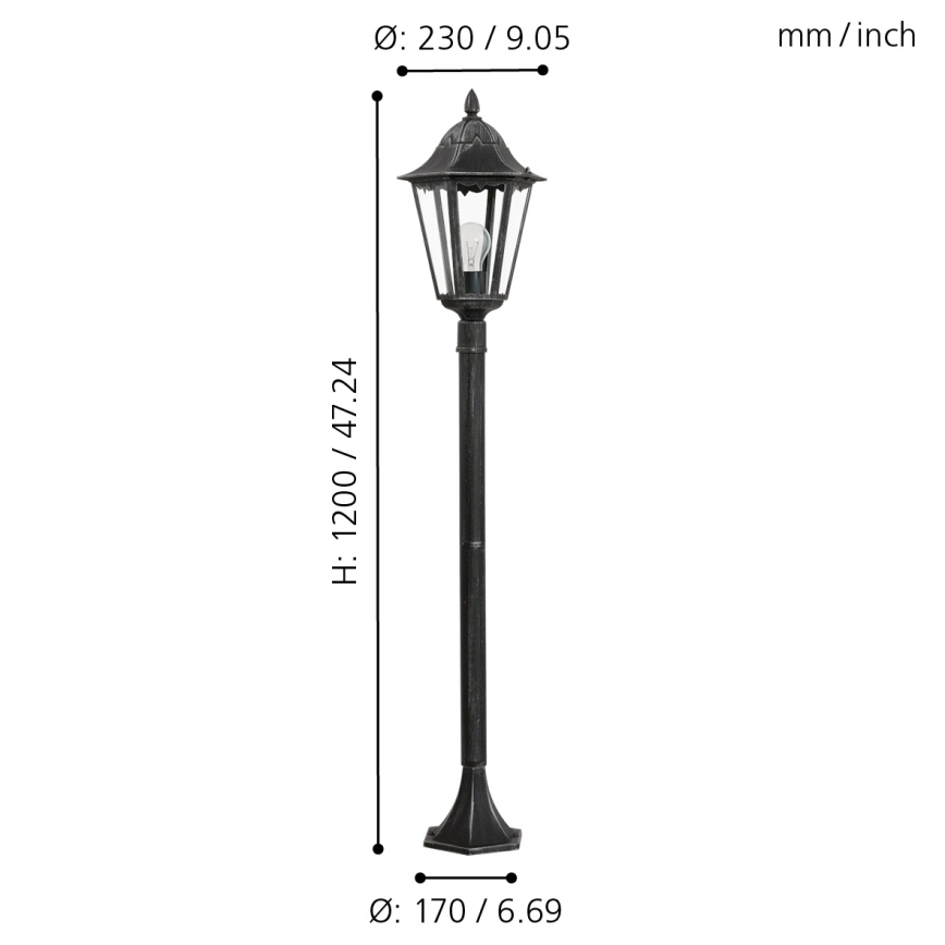 Eglo - Lámpara exterior 1xE27/60W/230V IP44