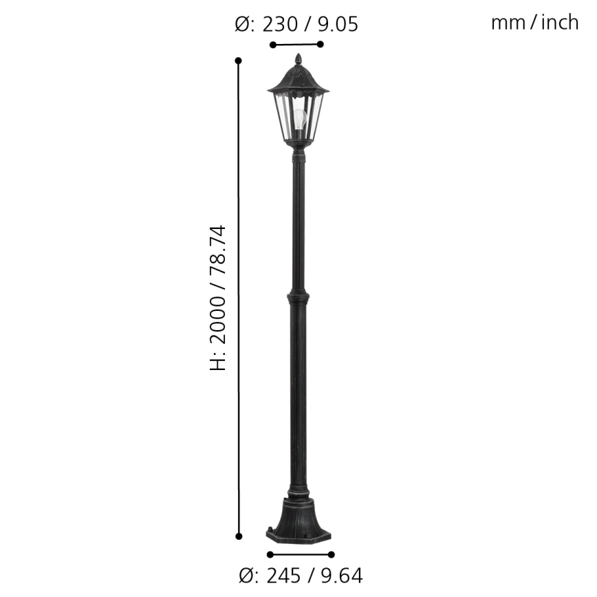 EGLO - Lámpara de exterior 1xE27/60W IP44