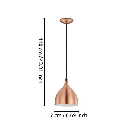 Eglo - Lámpara colgante 1xE27/60W/230V