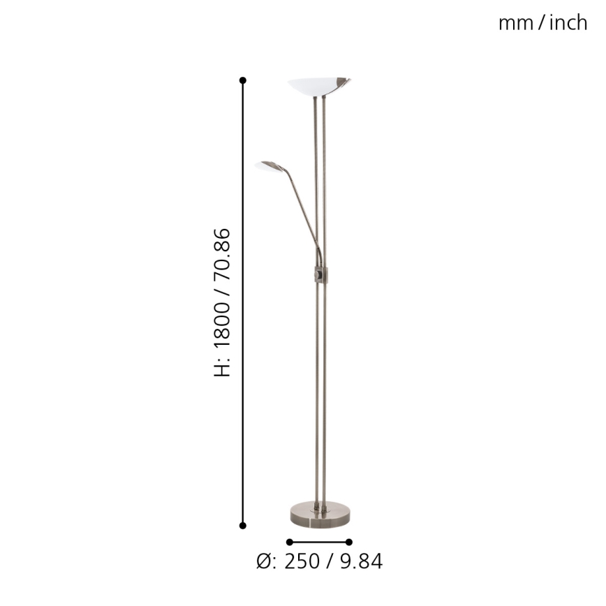 Eglo - Lámpara de pie LED regulable LED/20W + LED/2,5W bronce