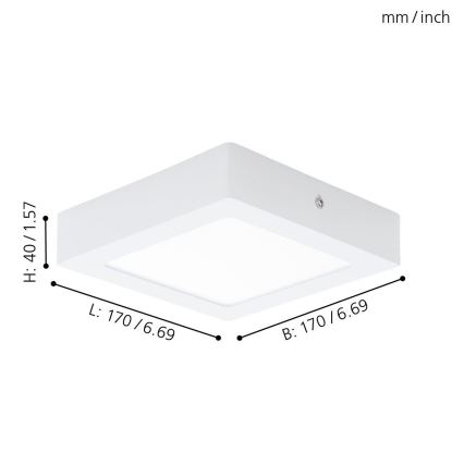 Eglo 94074 - Plafón LED FUEVA 1 LED/10,88W/230V