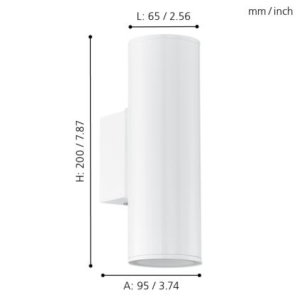 Eglo - Iluminación LED exterior 2xGU10/3W/230V IP44