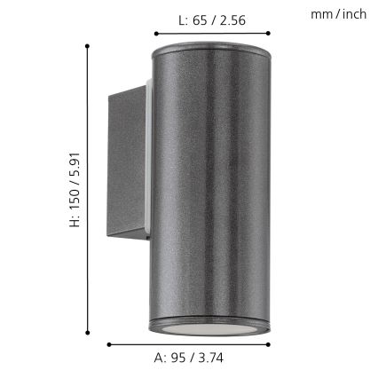 Eglo - Iluminación LED exterior 1xGU10/3W/230V IP44