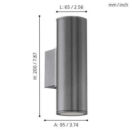 Eglo - Iluminación LED exterior 2xGU10/3W/230V IP44