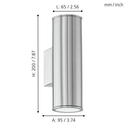 Eglo - Iluminación LED exterior 2xGU10/3W/230V IP44