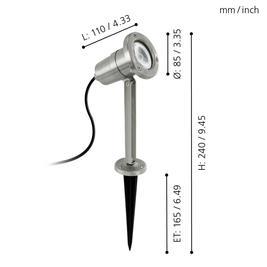 Eglo - Iluminación LED exterior 1xGU10/5W/230V IP54