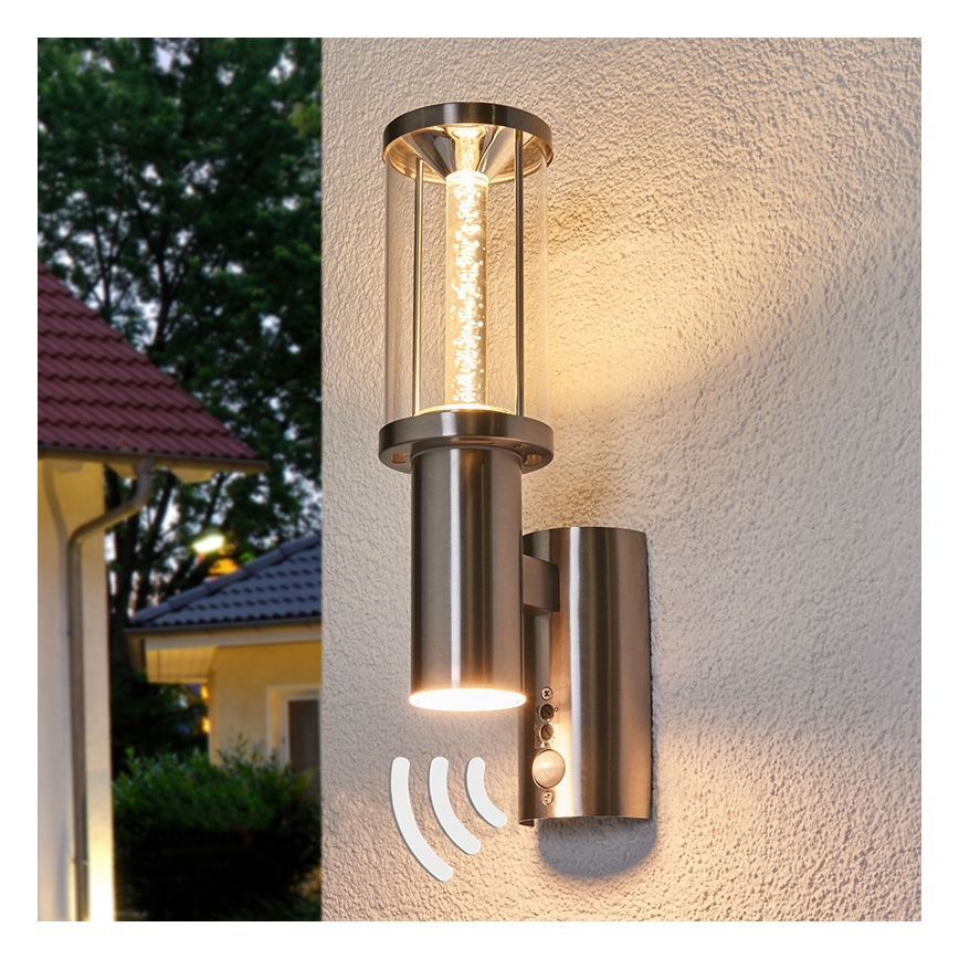 Eglo - Iluminación LED exterior con sensor 1xGU10/3W + 1xLED/3,7W