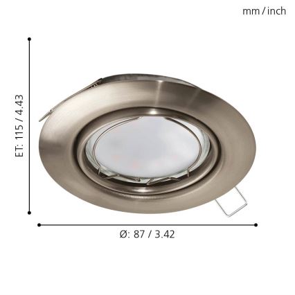 Eglo - Iluminación LED empotrada de techo 1xGU10-LED/5W/230V