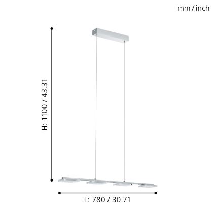 Eglo - Lámpara LED colgante 4xLED/4,5W/230V