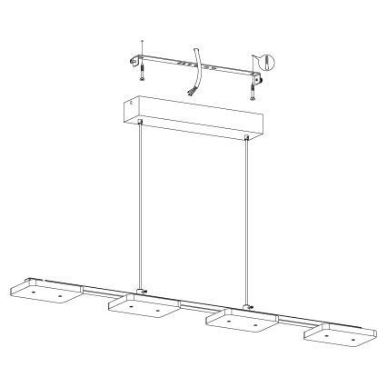 Eglo - Lámpara LED colgante 4xLED/4,5W/230V
