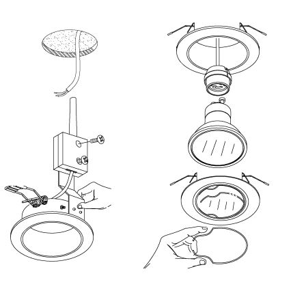 Eglo - SET 3x Iluminación LED empotrada de techo PENETO 3xGU10-LED/5W/230V