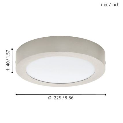 Eglo 94525 - Plafón LED FUEVA 1 LED/16,5W/230V