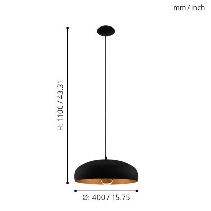 Eglo - Lámpara colgante 1xE27/60W/230V