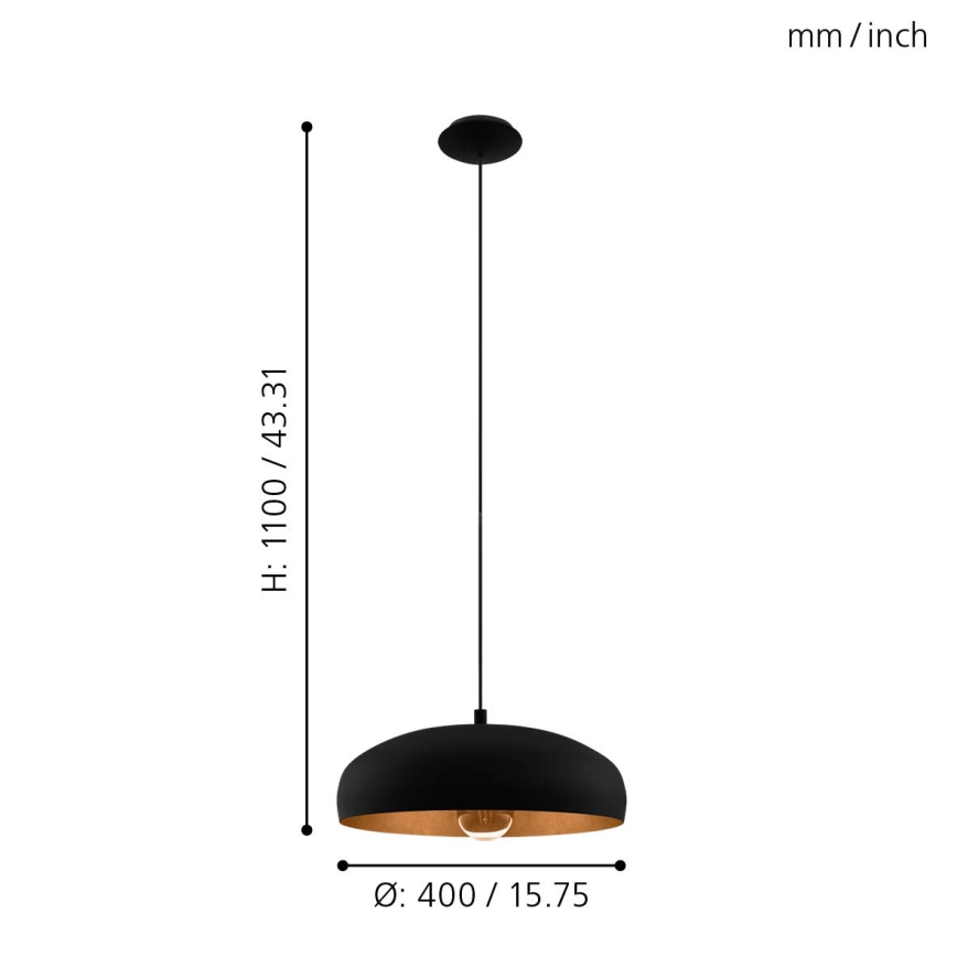 Eglo - Lámpara colgante 1xE27/60W/230V