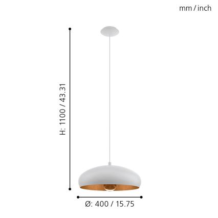 Eglo - Lámpara colgante 1xE27/60W/230V