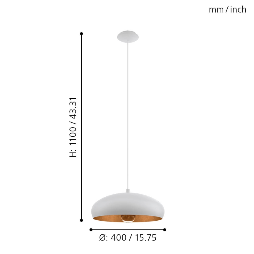 Eglo - Lámpara colgante 1xE27/60W/230V