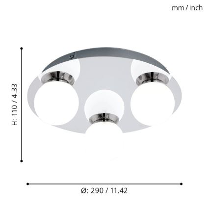 Eglo - Iluminación LED para el baño 3xLED/3,3W/230V IP44