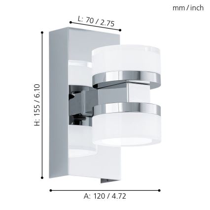 Eglo - LED Aplique para el baño 2xLED/4,5W/230V IP44