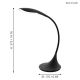 Eglo - Lámpara de mesa LED regulable 1xLED/4,5W/230V negro