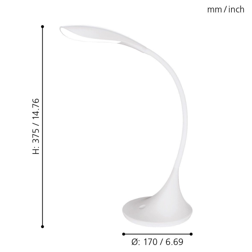Eglo - Lámpara de mesa LED regulable 1xLED/4,5W/230V blanco