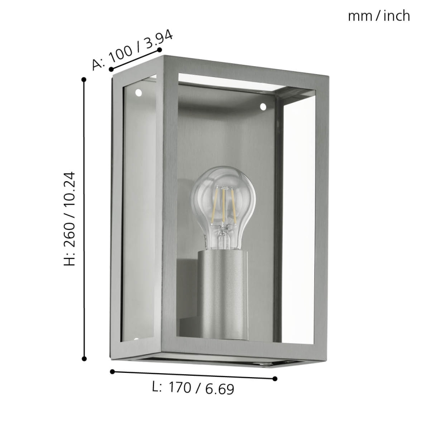 Eglo - Lámpara exterior 1xE27/60W/230V IP44