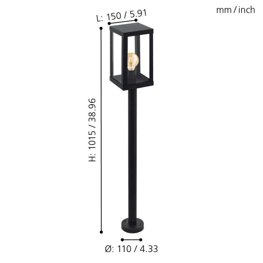 Eglo - Lámpara exterior 1xE27/60W/230V IP44