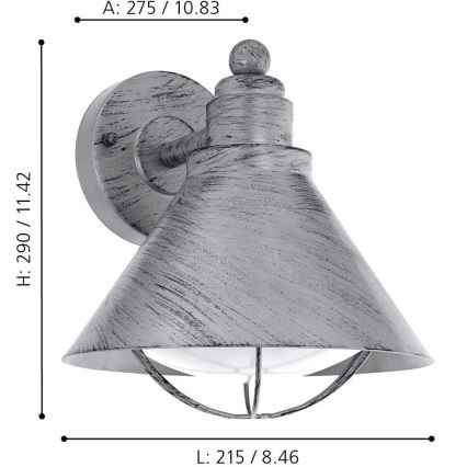 Eglo 94859 - Lámpara exterior BARROSELA 1xE27/40W/230V IP44