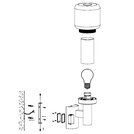 Eglo - Aplique exterior 1xE27/40W IP44