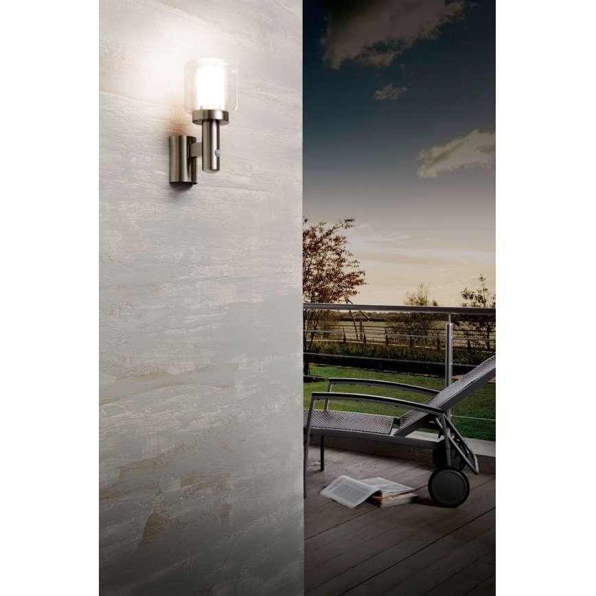 Eglo - Aplique exterior con sensor 1xE27/40W IP44